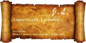 Jagerovits Leander névjegykártya